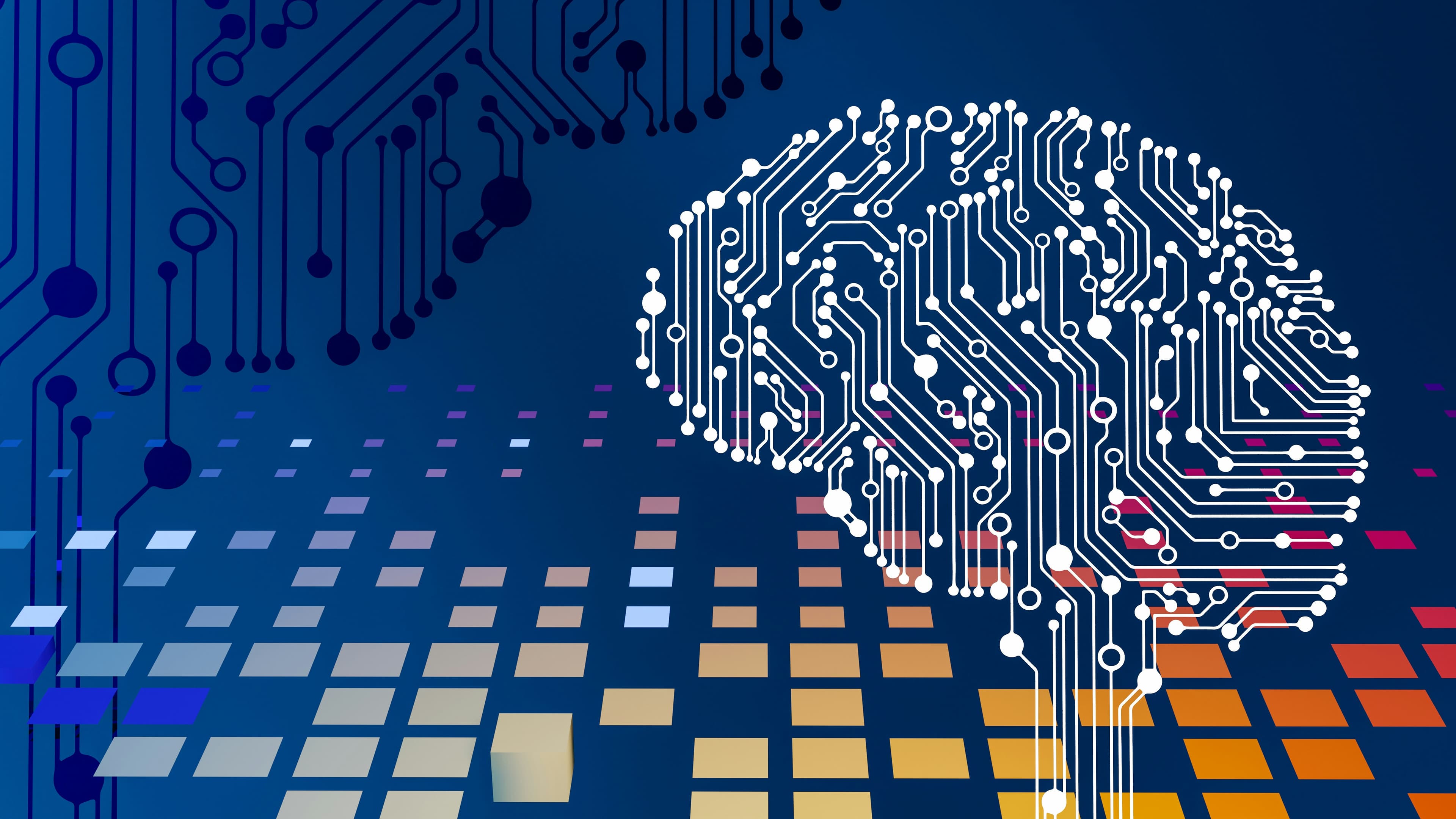 A computer circuit board with a brain graphic, representing AI-powered clinical decision support